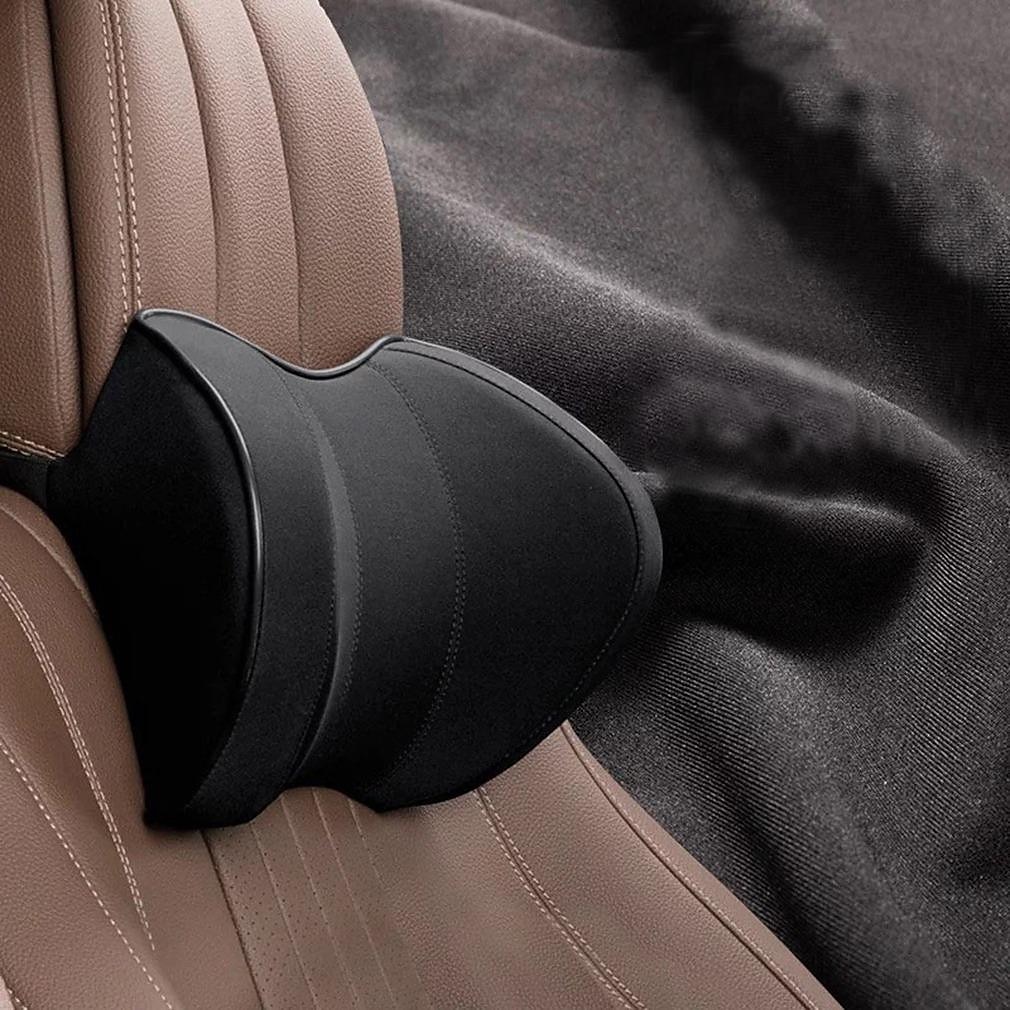 Leather Headrest Car Neck Pillow Memory Foam Ergonomic Design for