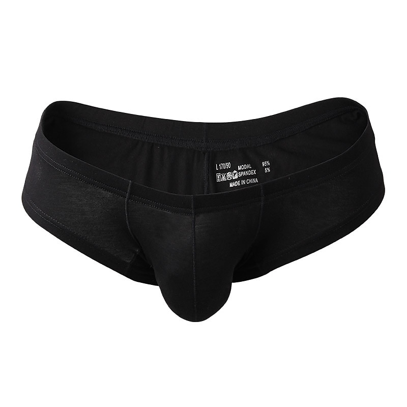 Men's 3 Pack Boxer Briefs Underwear Modal Washable Comfortable Solid Color Low Rise Black Dark Gray 2025 - $19.49 –P2