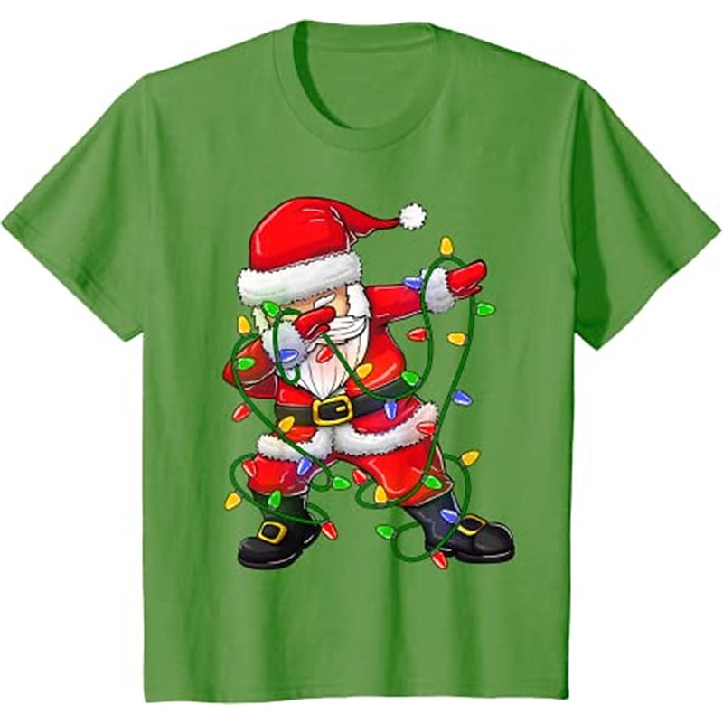 Gyerekek Fiú Póló Tee Mikulás Rövid ujjú Crewneck Gyermek Top Hétköznapi Divat Imádni való Nyár Fekete 3-12 év 2025 - $6.99 –P5
