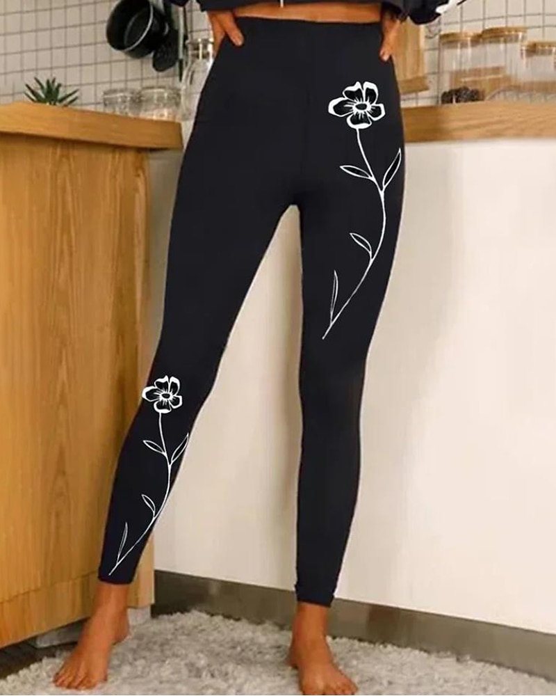 Mujer Mallas Leggings de Yoga Control de barriga Levantamiento de tope Alta cintura Yoga Aptitud física Entrenamiento de gimnasio Mallas Leggings Leggings Flores # 1 # 2 # 3 Licra Otoño Deportes Ropa 2025 - $19.49 -P20