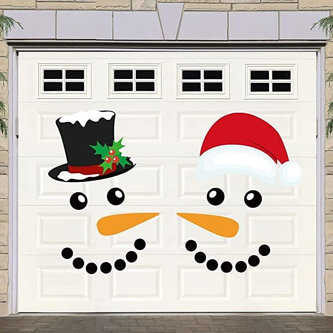 joyeux noël décorations garage porte décor bonhomme de neige aimants autocollants réfrigérateur decal bonhomme de neige visage garage de noël ensemble réfléchissant de voiture magnétique autocollants pour noël vacances réfrigérateur décor de 2025 ? $18.49 –P5