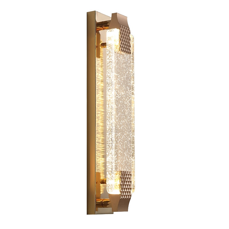 led vegglamper krystallboble for baderomsgang gull moderne sminkelampearmatur med krystallbobleglass, integrert led veggfestelampe,3000k innendørs vegglampe 2025 - $199.99 –P6