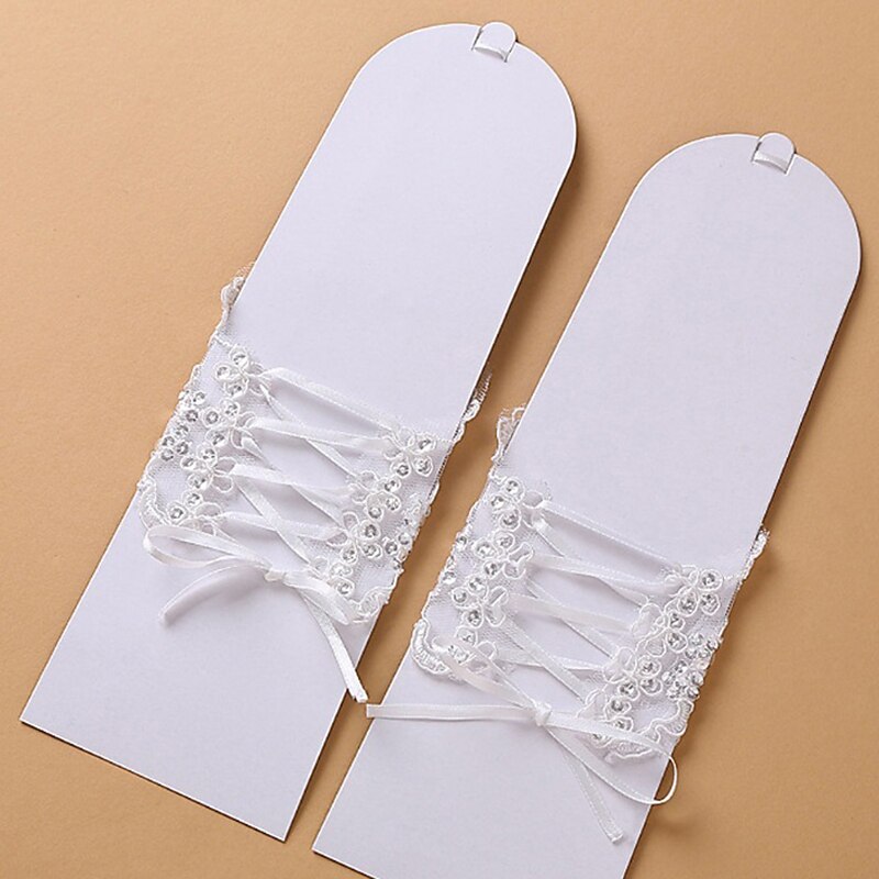 Polyester / Netstof Ellebooglengte Handschoen Feest / Avond / Stijlvol Met Pure Kleur / Versieringen / Kristallen / Bergkristallen Bruiloft / feesthandschoen 2025 - $6.99 –P1