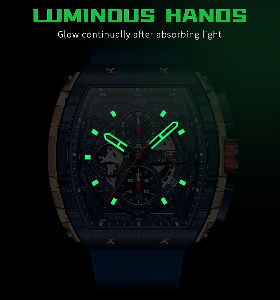 MINI FOCUS Quartz Sport Watch Gift for men Chronograph Luminous Calendar Army Mens Watches Top Brand Luxury Silicone Band Waterproof 2026 - $63.99 –P7