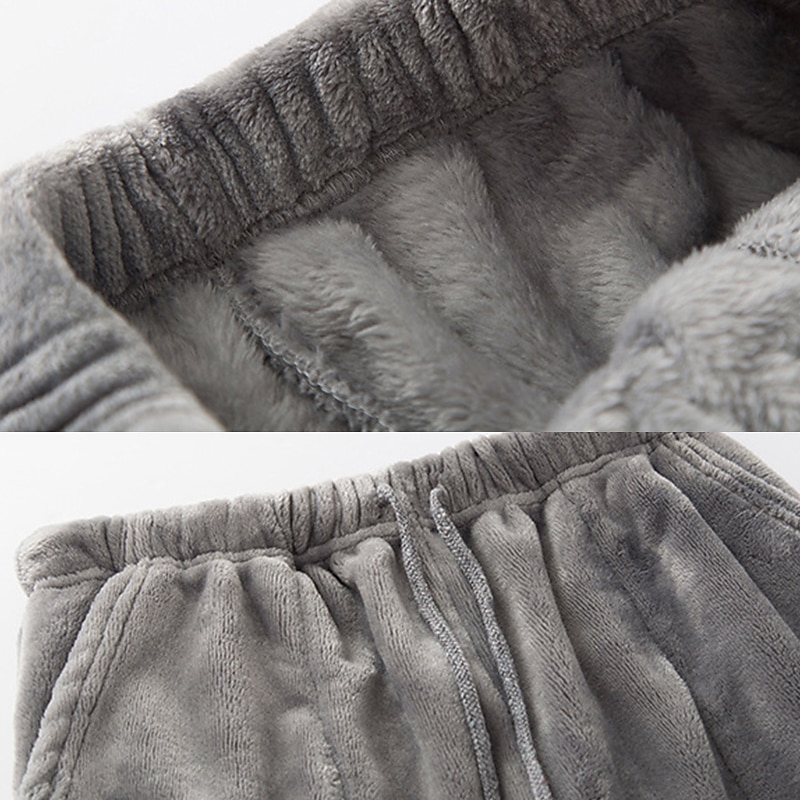 Herr Vardagsklädsel Pyjamasbyxor i flanell Sovkläder Lounge Byxor Ren färg Mode Enkel Hem Säng Polyester Byxa Elastisk midja Vinter Höst Svart Blå 2025 - $20.99 –P9