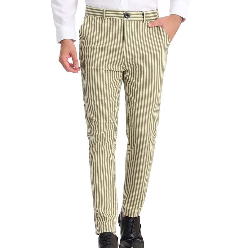 Men's Trousers Chinos Jogger Pants Pocket Straight Leg Stripe Comfort Daily Holiday Going out Fashion Classic Black Blue Micro-elastic 2025 - $21.99 –P10