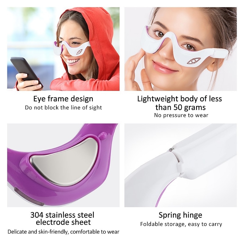 Smart Vibration Micro Current Pulse Infrared Heat Compress Eye Massager Fatigue Relieve Wrinkle Reduction Remove Dark Circle 3D 2025 - $35.99 –P4
