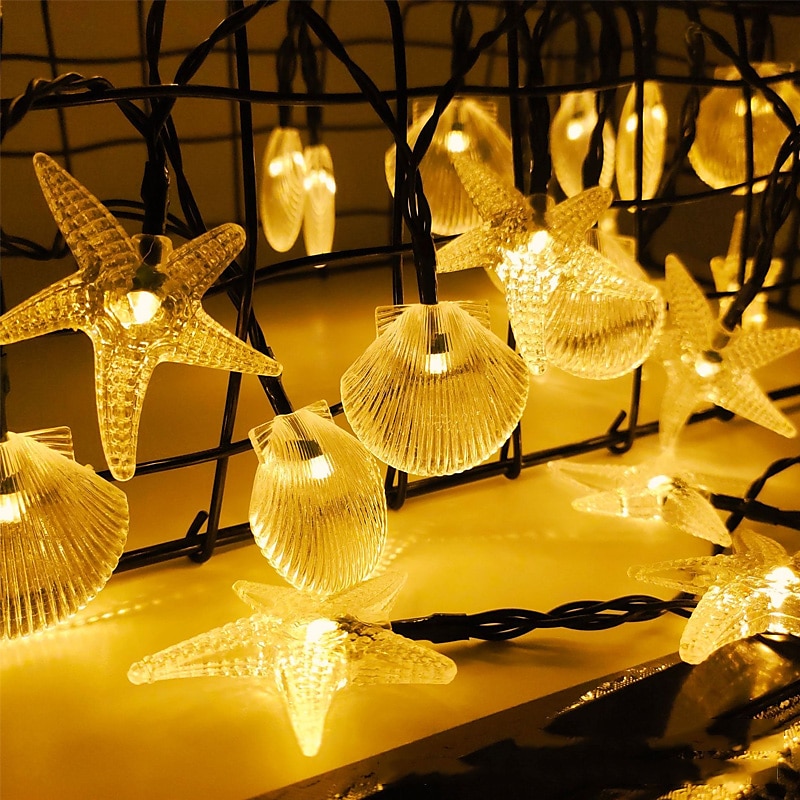 солнечная морская звезда гирлянды огни тема океана 12m-100led 7m-50led 6.5m-30led наружные водонепроницаемые гирлянды рождественская вечеринка свадьба праздник сад украшение дома 2025 - $13.49 –P8