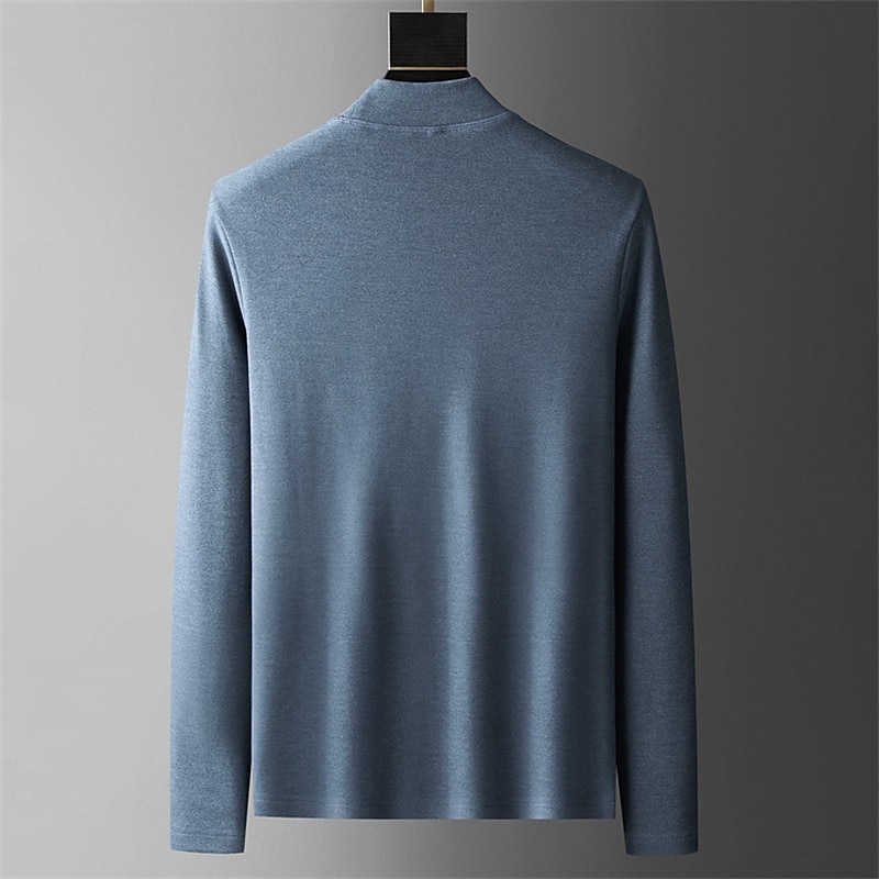 Men's Turtleneck shirt Long Sleeve Shirt Long Sleeve Crew Neck Spring & Fall Plain Fashion Casual Comfortable Street Holiday Going out Black White Blue Top Tee for Men 2025 - $20.99 –P11