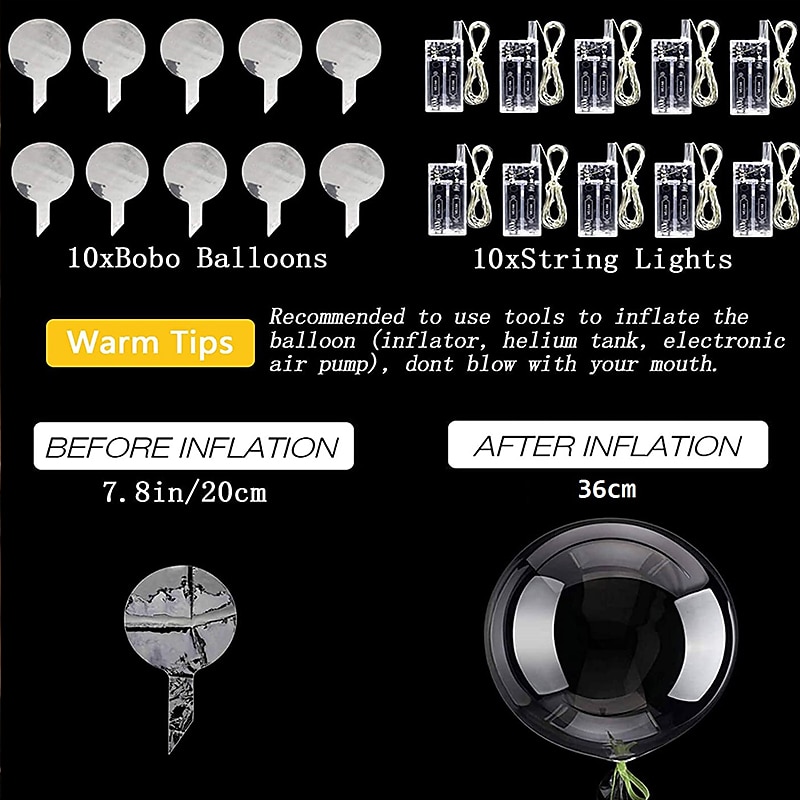 κομψά μπαλόνια led για δεξίωση γάμου φωτίζουν πολύχρωμα μπαλόνια bobo διάφανη φούσκα φωτός για γάμους δεξιώσεις πάρτι διακόσμηση γενεθλίων 2025 - $5.49 –P3