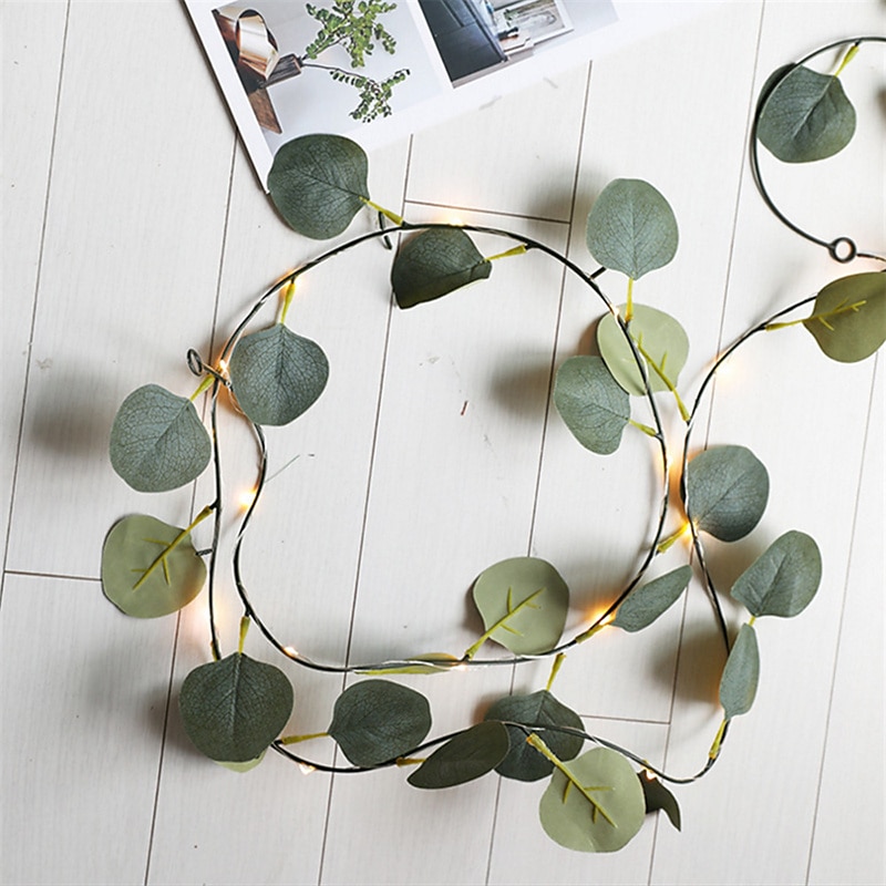 Artificial Plants LED String Light 2M 20LEDS Fairy Lights Creeper Green Leaf Christmas Home Wedding Outdoor Ivy Vine Decoration Lamp DIY Hanging Garden Patio Yard (without Battery) 2025 - $9.49 –P7