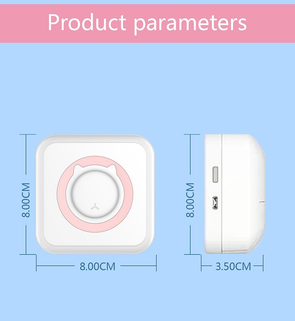 Mini Portable Thermal Printer Bluetooth Connection For Mobile Phone Student Wireless Printer Error Problem Printing 2023 - US $21.49 –P11