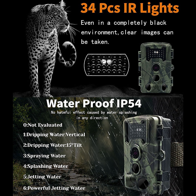 pr1000 Wildkamera 1080p HD-Video-Wildtier-Jagdkamera 16MP Infrarot-Nachtsicht-Pir-Sensor im Freien ip54 wasserdichter Camcorder 2025 - $65.99 –P2