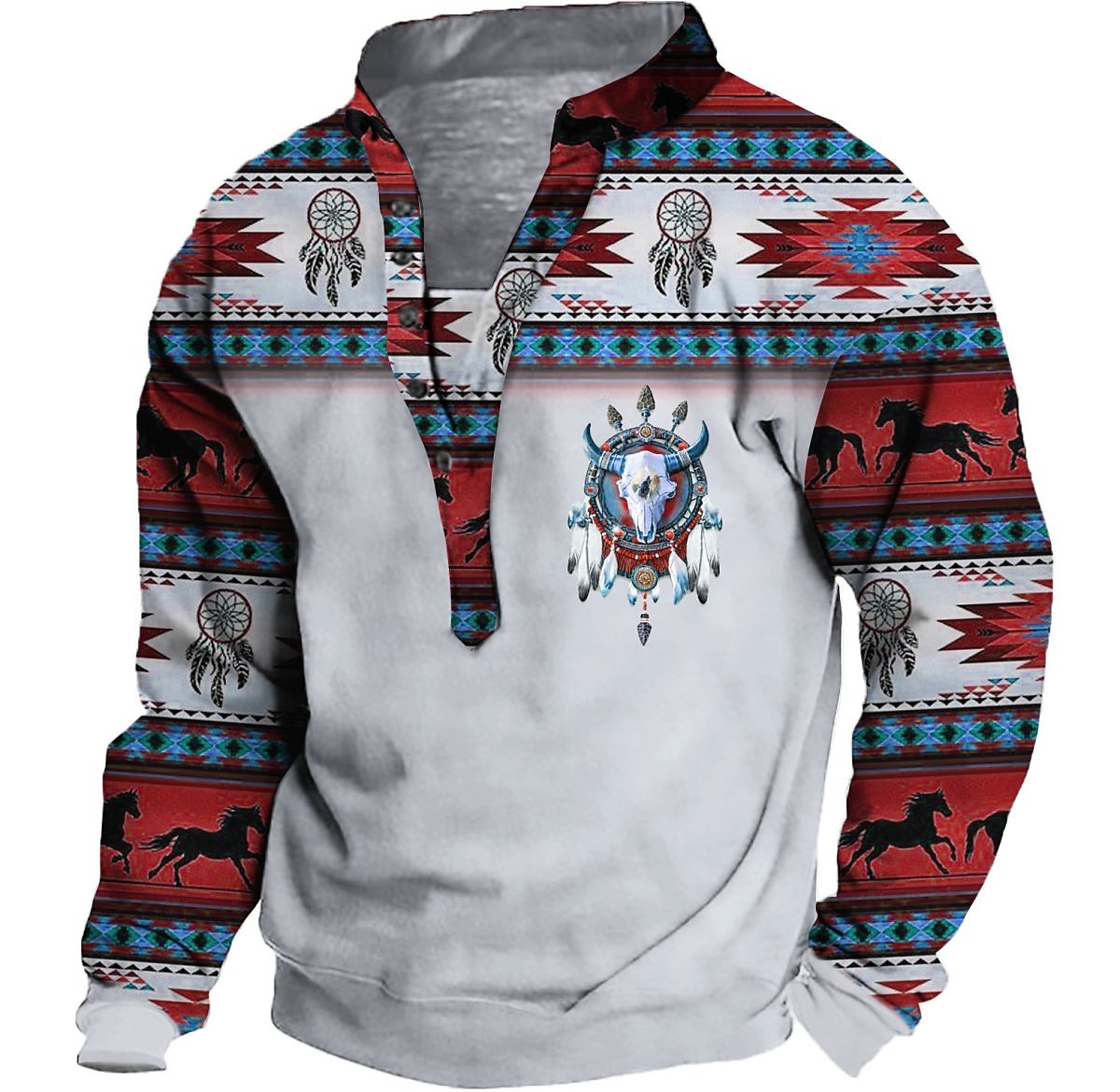 Homme Tribal Imprimés Photos Sweat shirt Sweat manche longue Sweat-shirt Col Mao Vêtement de rue Design Décontractées 3D effet Casual du quotidien Des sports Imprimer Printemps & Automne de 2025 ? $33.99 –P6