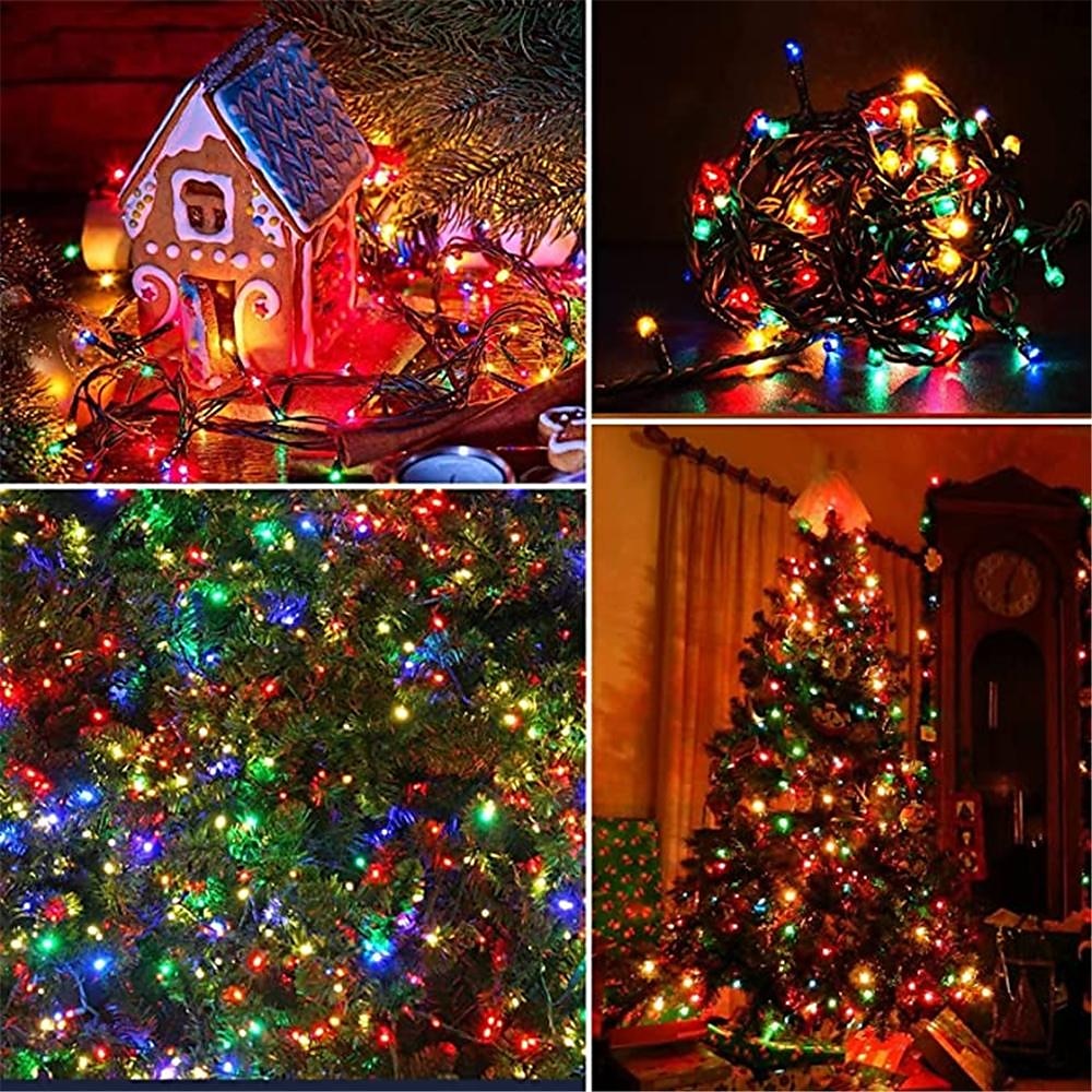 weihnachtslichter fee lichterketten innen außen usb mit fernbedienung 10m 20m dunkelgrüner draht lichterketten 100/200 leds 17key fernbedienung cluster lichter urlaubslichter usb urlaub hochzeit 2025 - $14.99 –P8