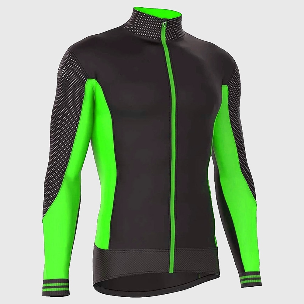 Per uomo Maglia da Ciclismo Blocco di colori Manica Lunga Bicicletta Maglia Top con 3 tasche posteriori Mountain Bike MTB Ciclismo su strada Asciugatura Rapida Strisce Riflettenti Tasca Posteriore del 2025 a $34.99 –P6