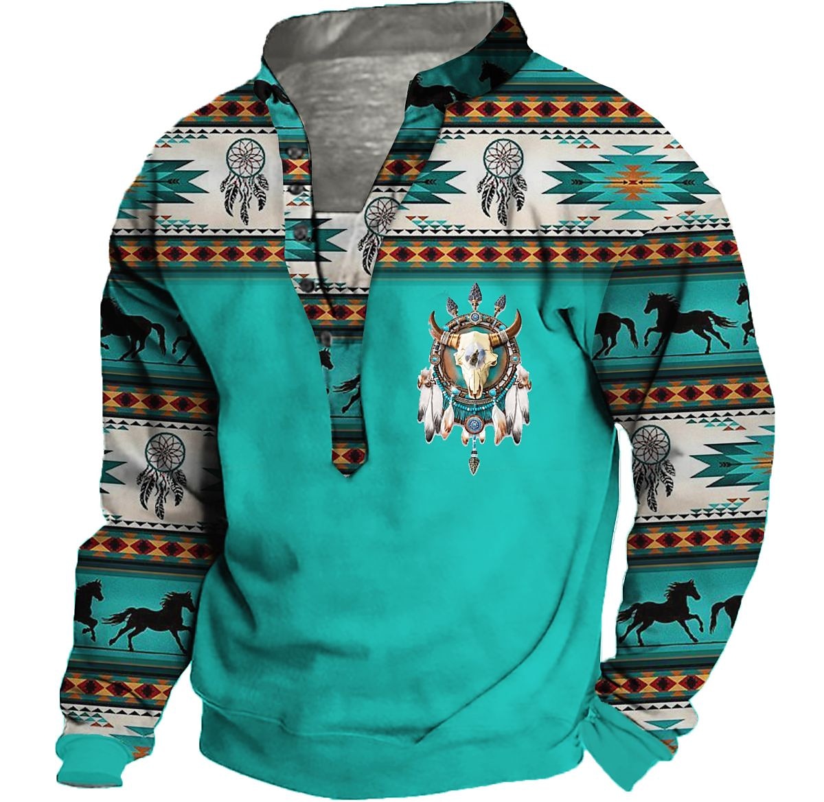 Homme Tribal Imprimés Photos Sweat shirt Sweat manche longue Sweat-shirt Col Mao Vêtement de rue Design Décontractées 3D effet Casual du quotidien Des sports Imprimer Printemps & Automne de 2025 ? $33.99 –P9