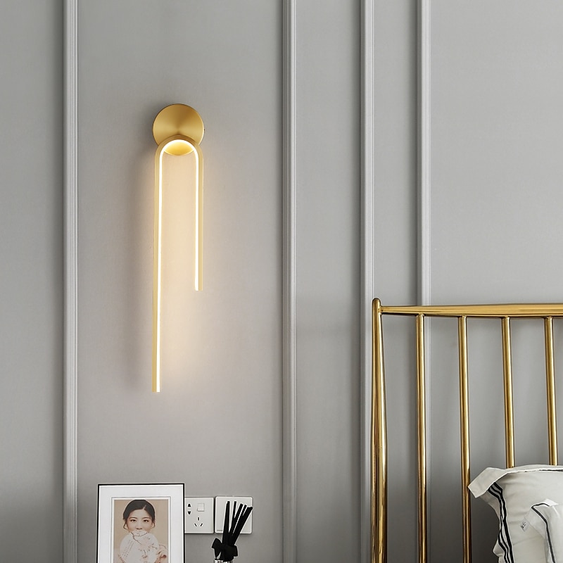 led vegglamper innendørs kobber, moderne led vegglampebelysning 21,4" lineær slankt rørformet gull veggmontert lampe for trapp, soverom 2025 - $165.99 –P3