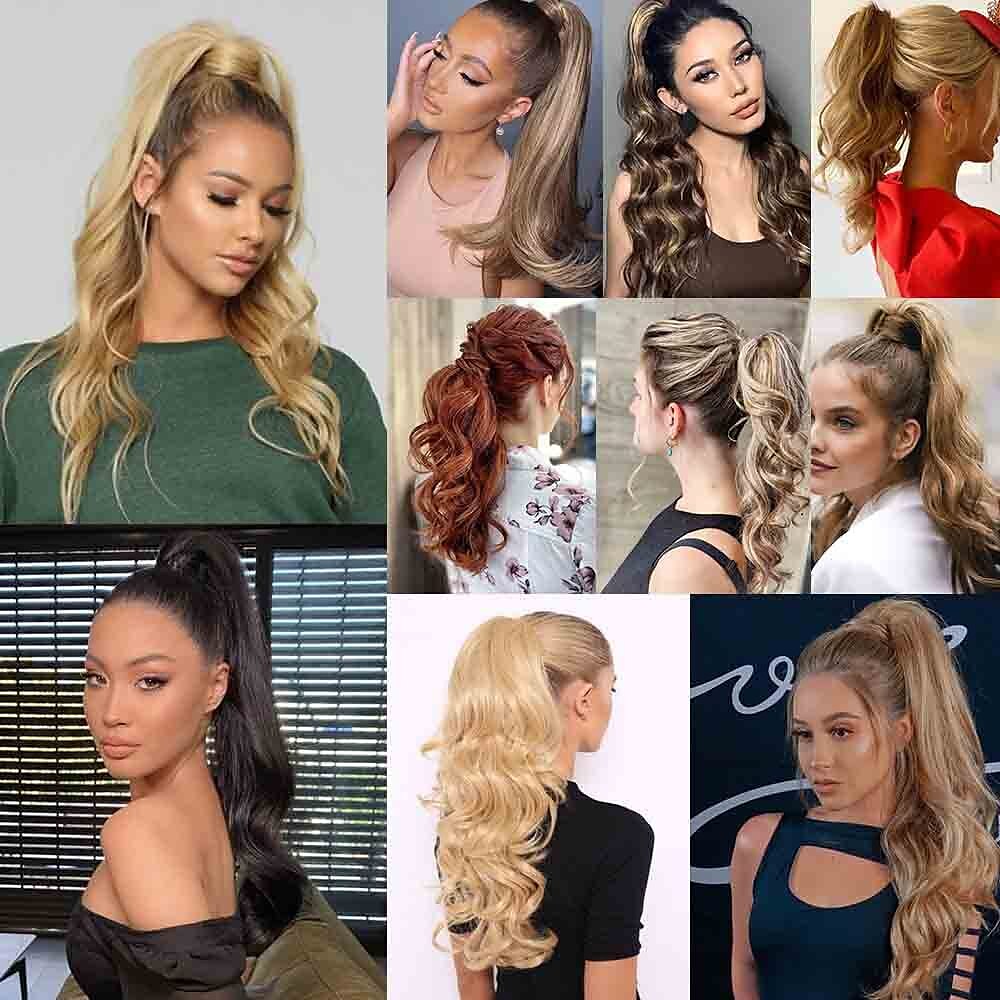 Cordon Queue-de-cheval Homme / Doux / Classique Cheveux Synthétiques Pièce de cheveux Extension des cheveux Bouclé Longue Cadeau Noël / Fête / Soirée / Usage quotidien de 2025 ? $24.99 –P2