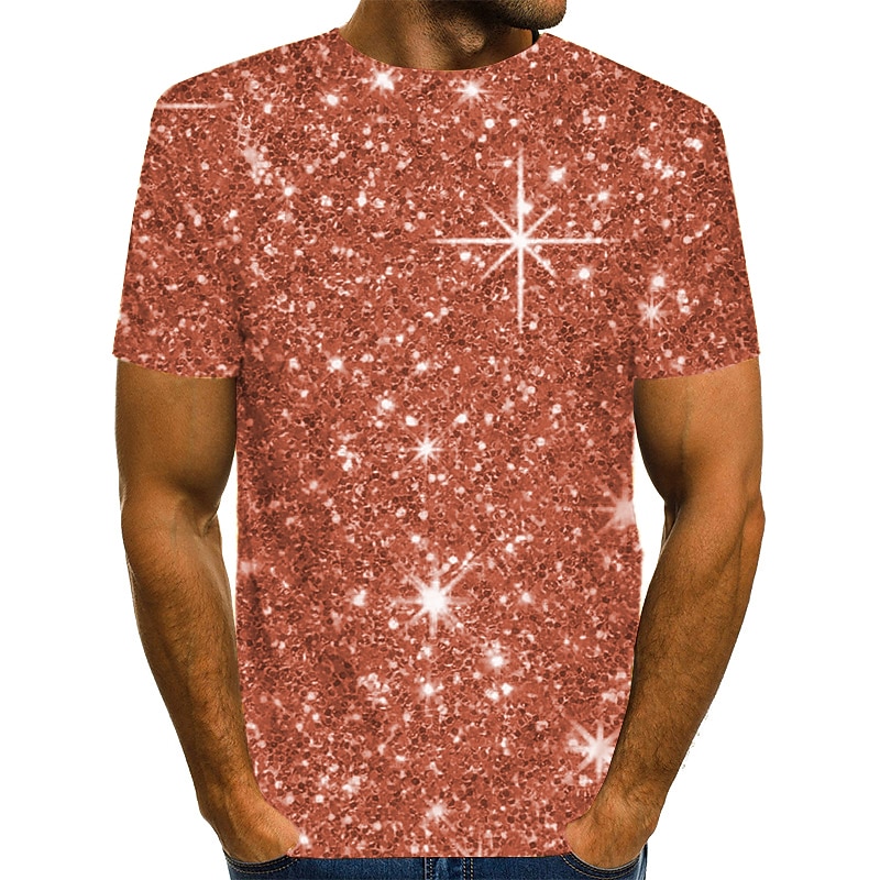 Men's Graphic 3D Shirt T Shirt Party Wear T Shirts Short Sleeve T shirt 3D Print Round Neck Shirt Streetwear Exaggerated Casual Daily Silver Blue Gold Summer Clothing Apparel S M L XL 2XL 3XL 4XL 2025 - $17.99 –P4