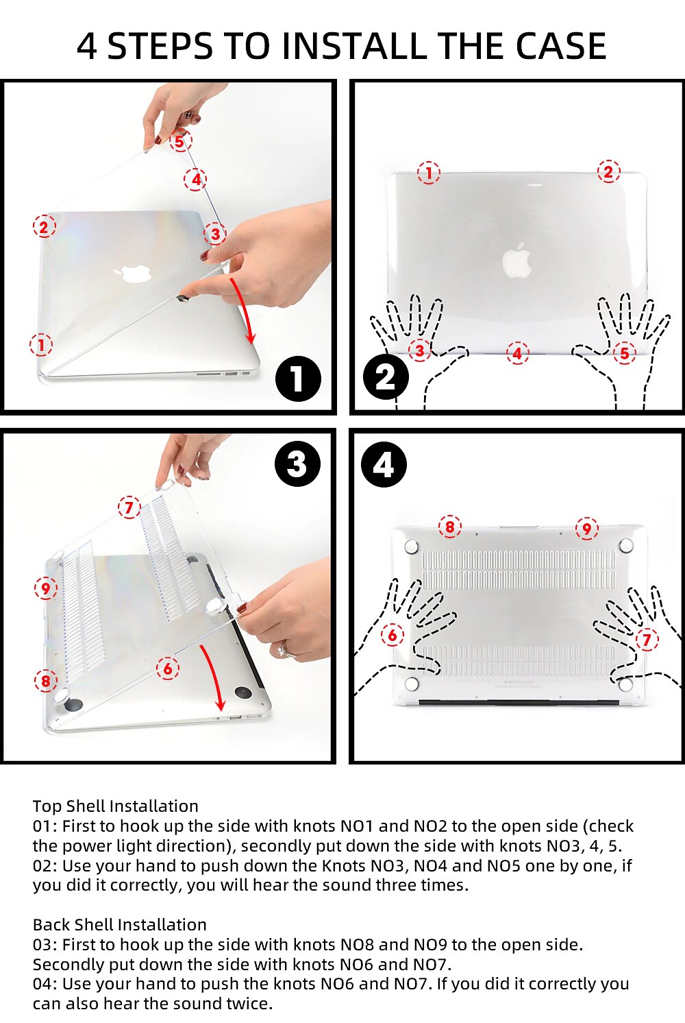 Crystal Laptop Case For Apple Macbook Air Pro Retina 11 12 13 15 16 inch Solid Colored Plastic Hard Clear Laptop Cover Protective Cover 2025 - $14.99 –P15