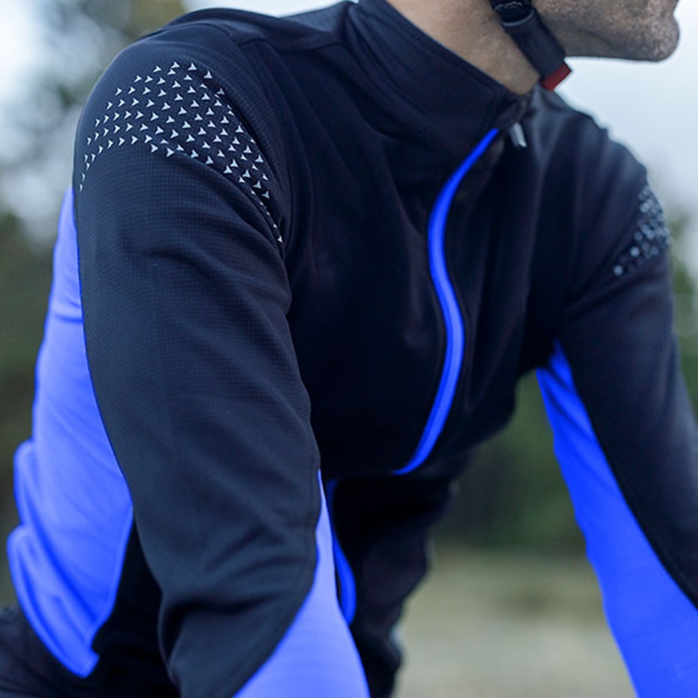 Per uomo Maglia da Ciclismo Blocco di colori Manica Lunga Bicicletta Maglia Top con 3 tasche posteriori Mountain Bike MTB Ciclismo su strada Asciugatura Rapida Strisce Riflettenti Tasca Posteriore del 2025 a $34.99 –P13
