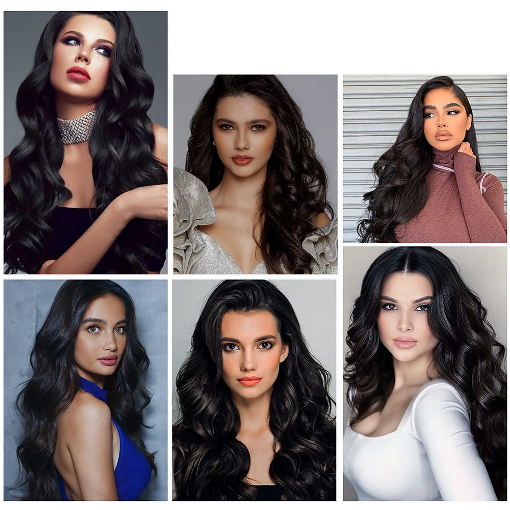 clipe em extensões de cabelo 6 peças clipe em extensões de cabelo preto natural corpo ondulado clipe encaracolado em extensões de cabelo clipe de sentimento de cabelo humano real em costurar em cabelo de 2025 por $215.79 –P2