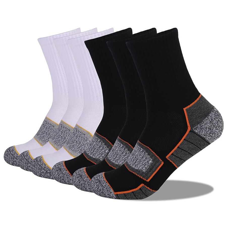 Homens 6 pares Meias Meias Equipe Branco+Preto Cinza claro + cinza escuro Cor Algodão Inverno Outono de 2026 por $27.99 –P5