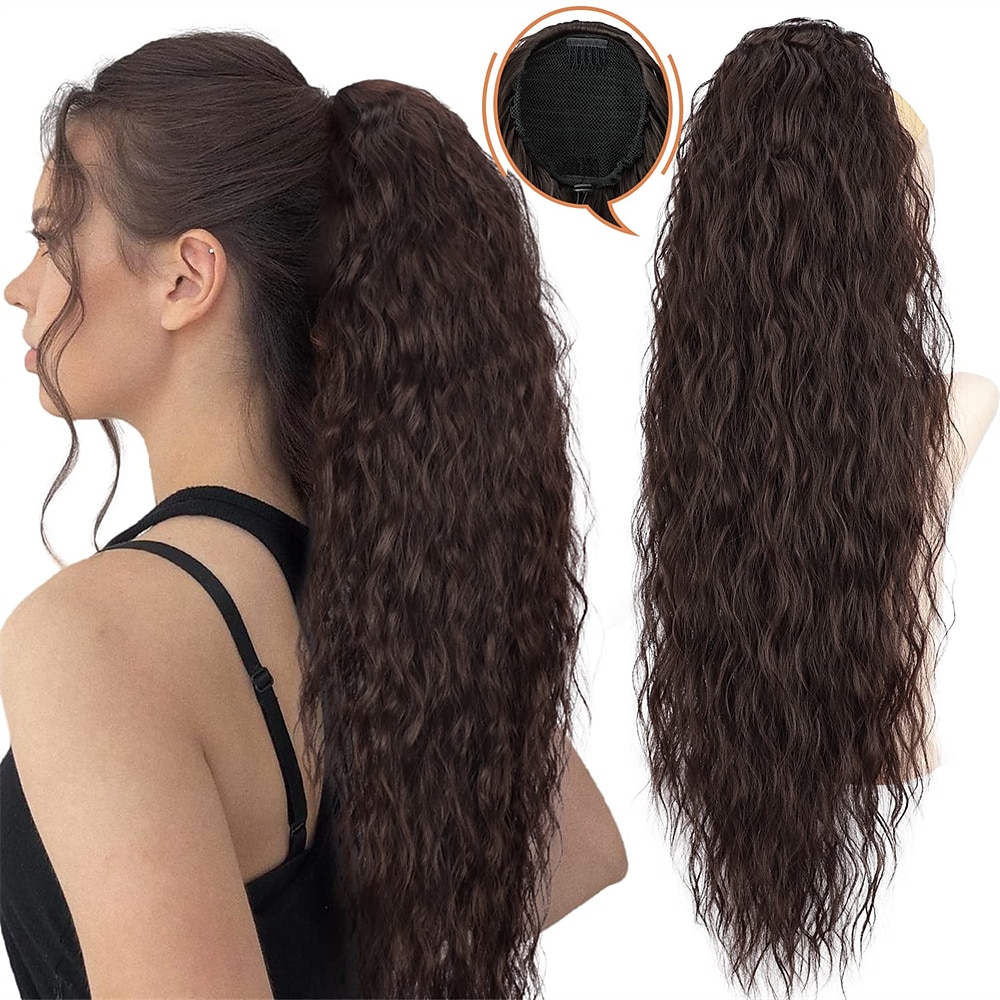 Extension à clip Queue-de-cheval Classique / Synthétique / Griffe d'ours / pince à mâchoires Cheveux Synthétiques Pièce de cheveux Extension des cheveux Bouclé Longue Soirée / Usage quotidien de 2025 ? $21.99 –P7