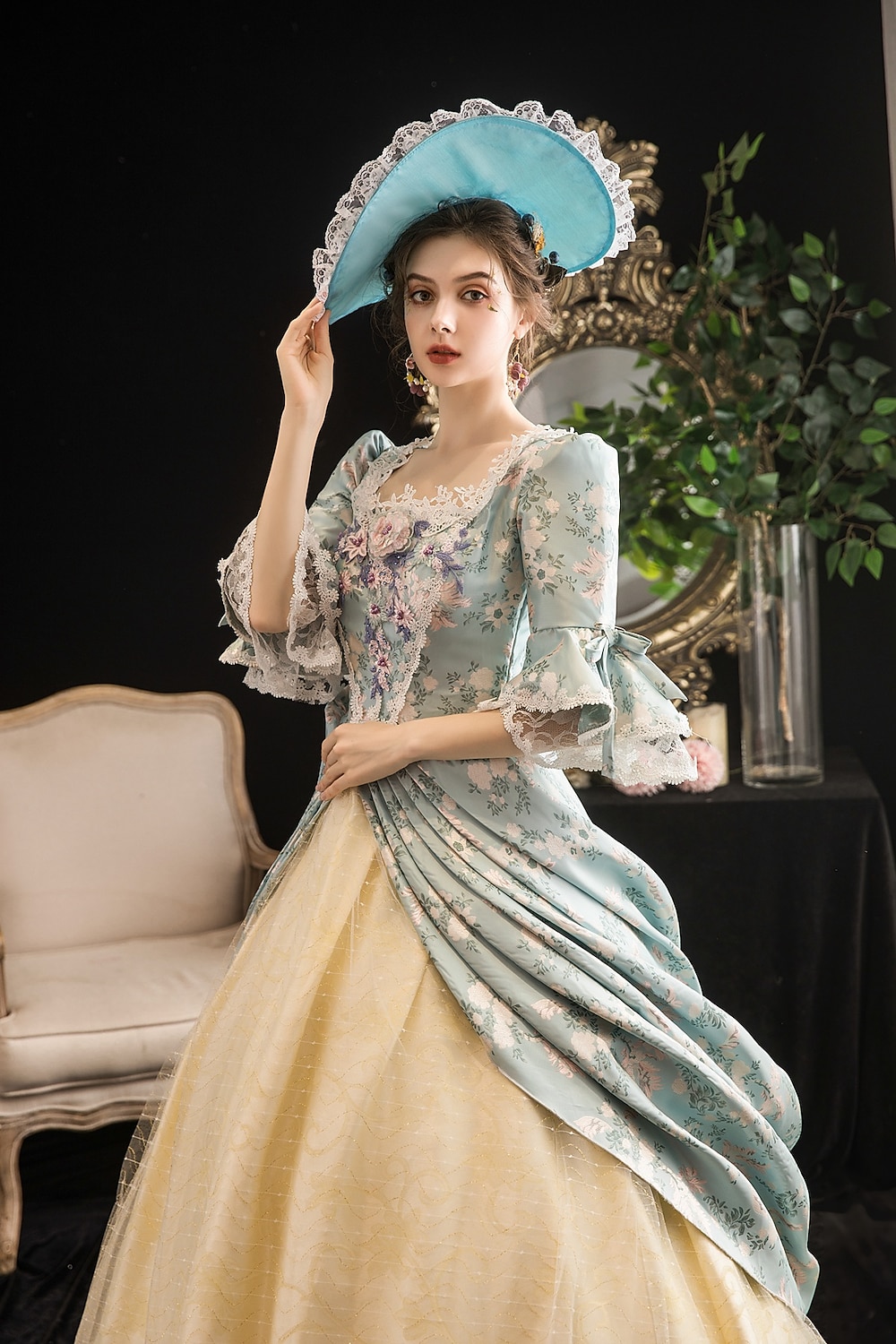 a maravilhosa sra. maisel rococó vestido medieval fantasia de festa mascarada traje feminino preto vintage cosplay festa mascarada halloween de 2026 por $184.99 –P5