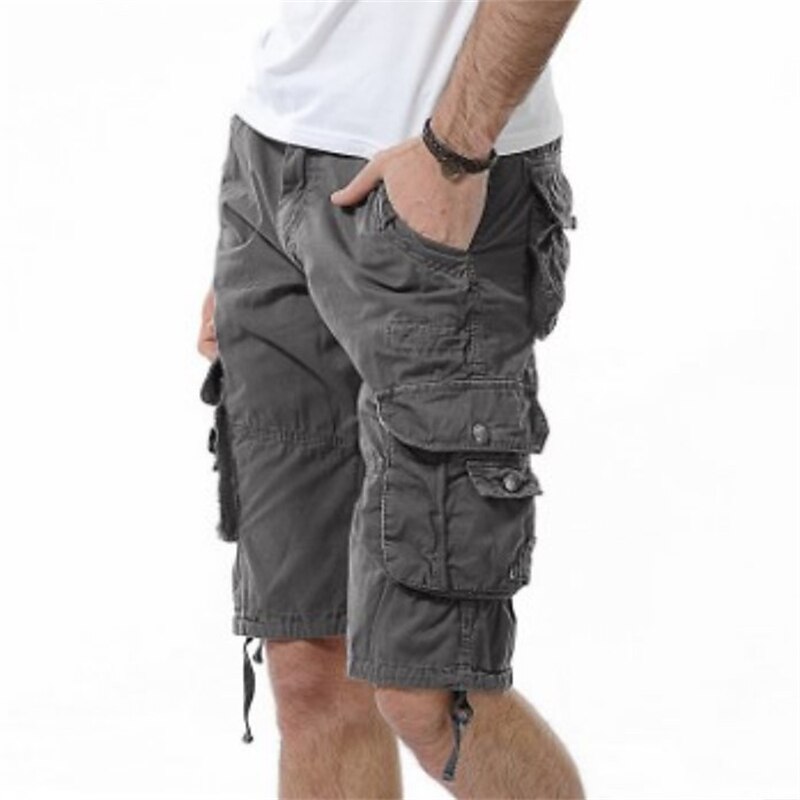 Homens Bermuda Cargo Calção Shorts de Trilha Bolsos Tecido Conforto Respirável Comprimento do joelho Trabalho Casual Diário Moda Roupa de rua Exército verde açafrão de 2026 por $28.99 –P1
