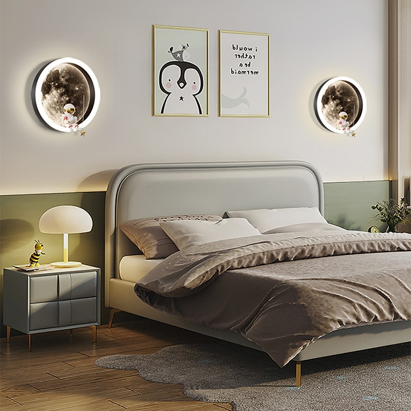 led wandleuchten wandleuchte wandleuchte dekor astronaut mond muster wandleuchten für kinder jungen kinder schlafzimmer wohnzimmer hintergrund 2026 - $164.99 –P2