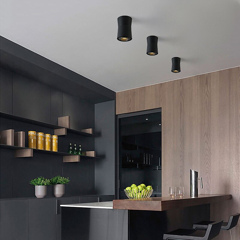 led 12w dimbar takspotlight konstbelysning spotlight inomhus vägglampa taklampa 960lm svart vit 2025 - $41.99 -P2