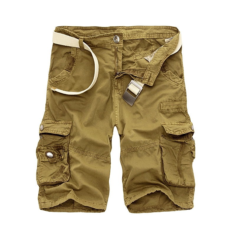 Homens Bermuda Cargo Calção Shorts de Trilha Bolsos Tecido Conforto Respirável Comprimento do joelho Trabalho Casual Diário Moda Roupa de rua Exército verde açafrão de 2026 por $28.99 –P6