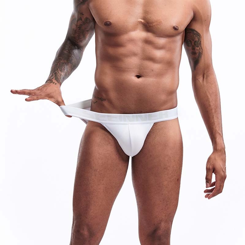 Voor heren 1 pak Basic slipje Slip Afdrukken Katoen Antibacterieel Waterdicht Brief Medium Taille Zwart Wit 2025 - $14.99 –P5