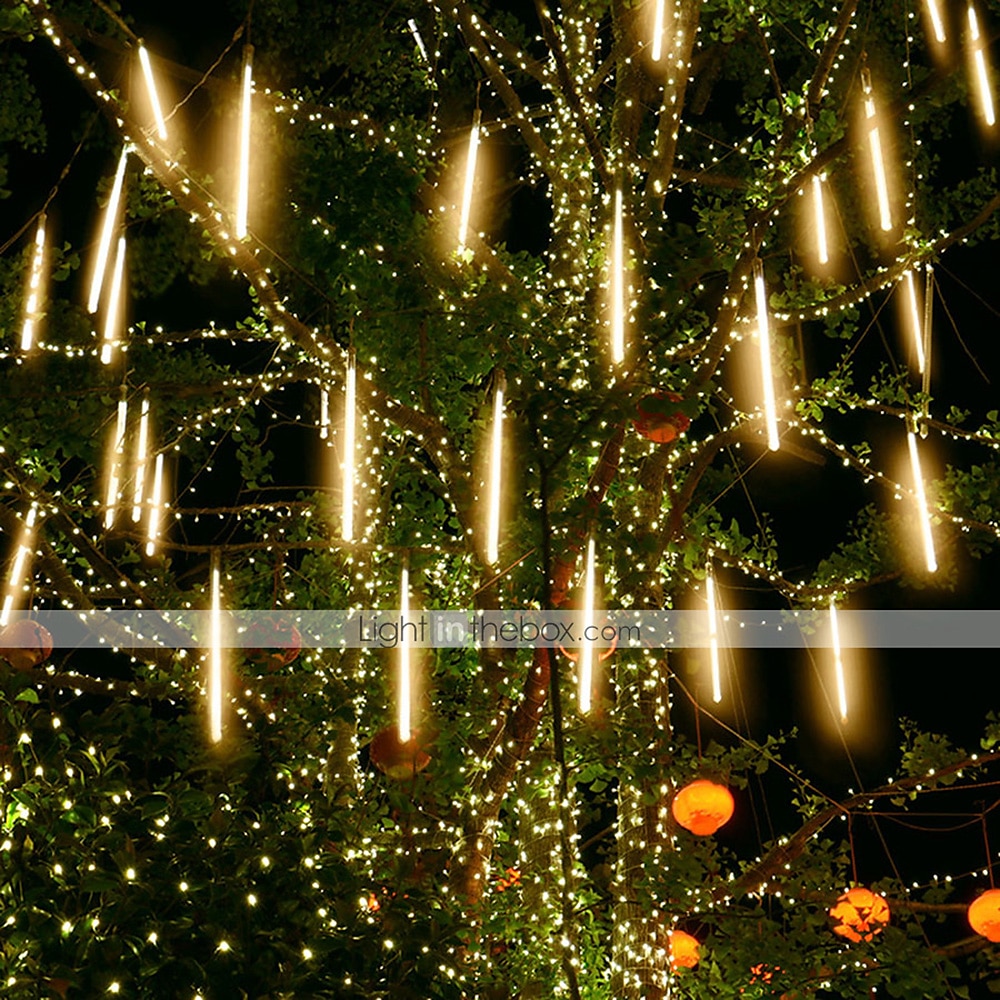 2 πακέτα μετεωρίτη ντους βροχής led φωτιστικό led 30cm 11,8 ίντσες 16 σωλήνες 384 led που πέφτουν σταγόνα βροχής παγωμένο χριστουγεννιάτικο δέντρο γάμος νεράιδα φως γιορτινή διακόσμηση δρόμου 2025 - $27.99 –P10