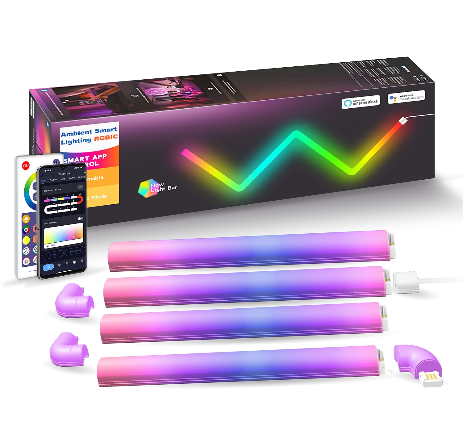 LED Smart Light RGBIC 3D Wall Light Glide Smart Wall Sconces for Gaming and Living Room Multicolor Customizable Music Sync Game Decor LED Light Bar Works with Alexa and Google Assistant 2025 - $91.99 –P5