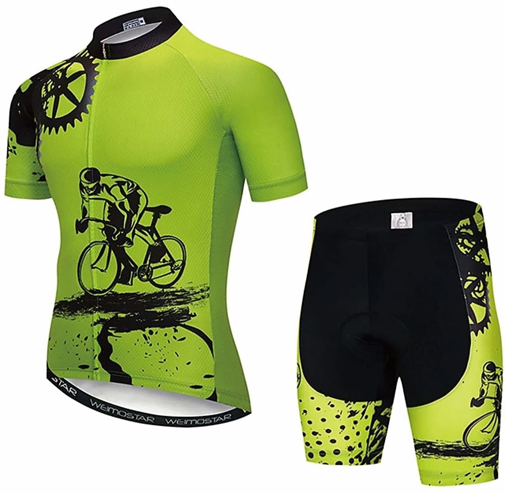 Per uomo Maglia con pantaloncini da ciclismo Manica corta Ciclismo da montagna Cicismo su strada Nero Bianco Verde Pop art Attrezzatura Bicicletta Completo tuta Pad 3D Traspirante Asciugatura rapida del 2025 a $43.99 –P6