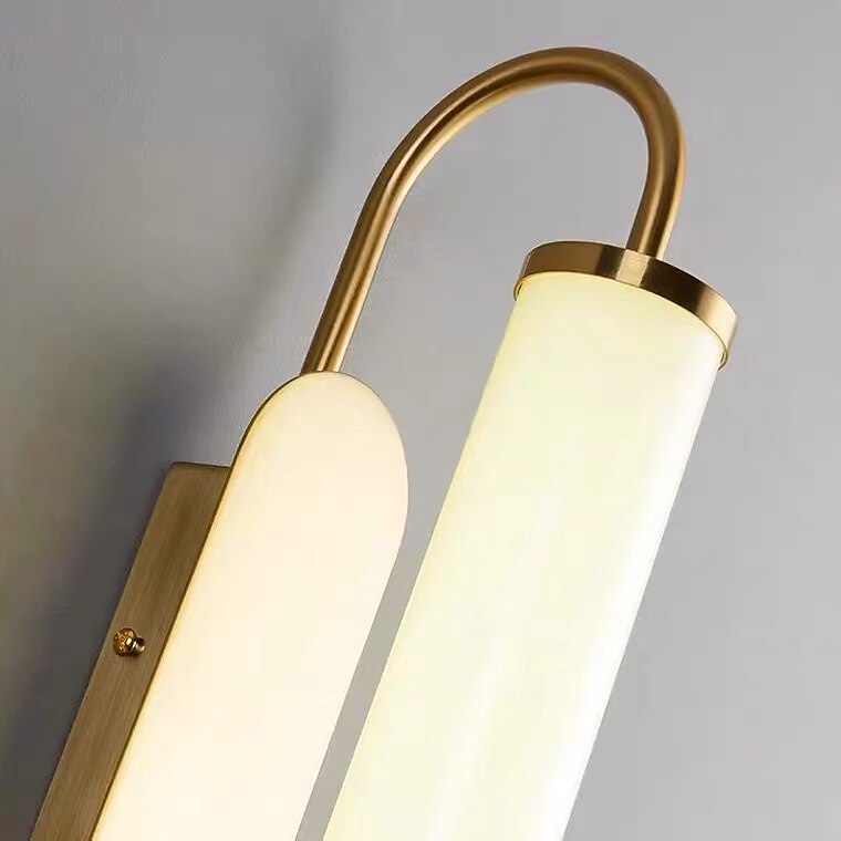 Applique murale led en laiton, applique murale en verre en fer forgé à bande moderne, appliques murales d'éclairage de chevet de chambre à coucher intérieure, lampes d'escalier de salon de 2025 ? $59.99 –P9