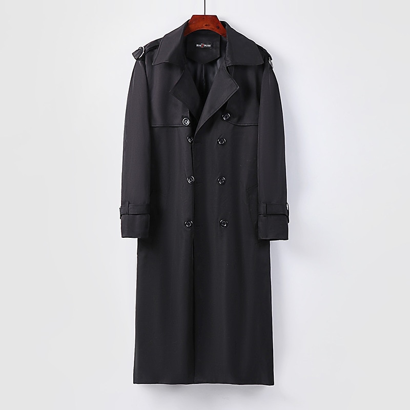 Herr Vinterkappa Övergångsjacka Trenchcoat Lång trenchcoat Kontor & Karriär Dagliga kläder Höst vinter Höst Polyester Håller värmen Vindtät jacka Ytterkläder Kläder Mode Uppvärmning Solid färg 2025 - $119.99 –P5