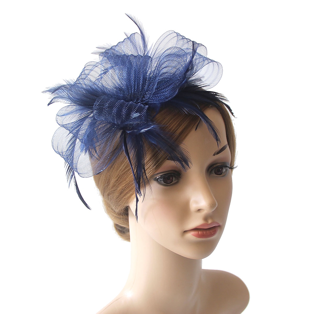 fascinators kentucky derby klobouk pokrývka hlavy organza polyester / polyamid kbelík klobouk párty / večer dovolená koktejl královský astcot vintage styl elegantní s nášivkami z peří pokrývka hlavy 2025 - $20.99 –P5