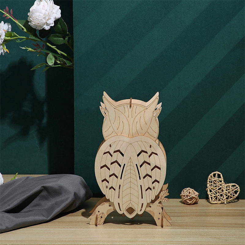 3D Wooden Puzzle For Adults Owl Clock Model Kit Desk Clock Home Decor Unique Gift For Kids On Birthday/Festival Day 2025 - $55.99 –P4
