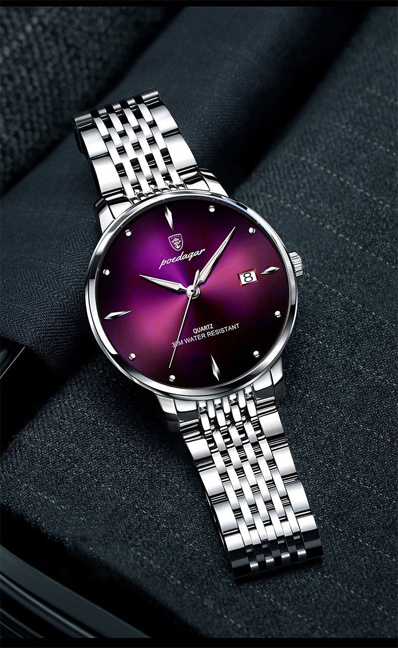 The new POEDAGAR/ P868 brand men's watch waterproof glow-in-the-dark slim calendar quartz watch is a hit with foreign trade 2025 - GBP £12 –P4
