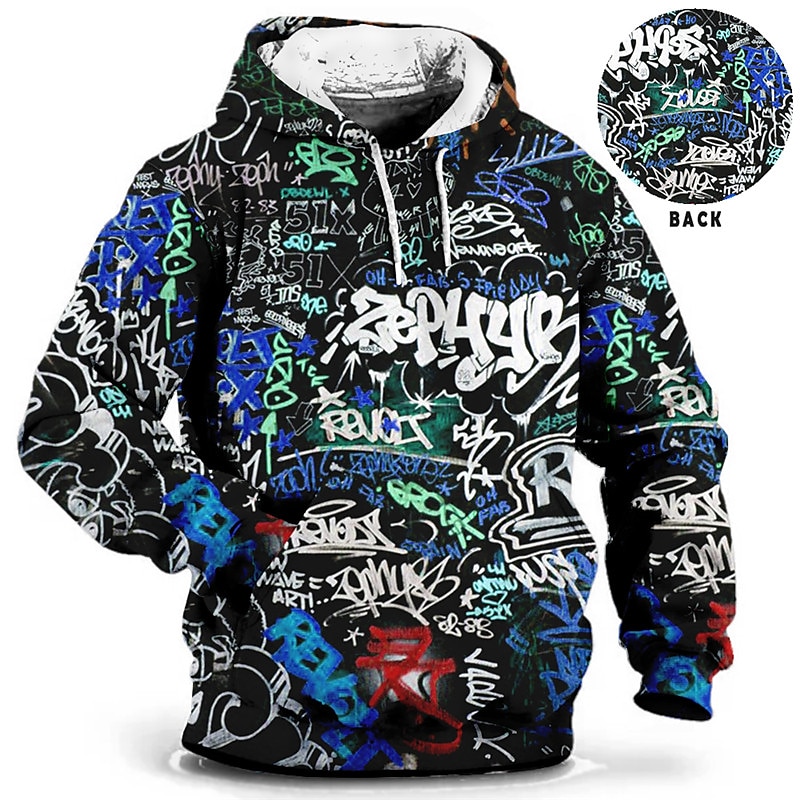 Men's Plus Size Pullover Hoodie Sweatshirt Big and Tall 3D Print Hooded Pocket Long Sleeve Spring &  Fall Fashion Streetwear Basic Comfortable Work Daily Wear Tops 2026 - $31.99 –P2