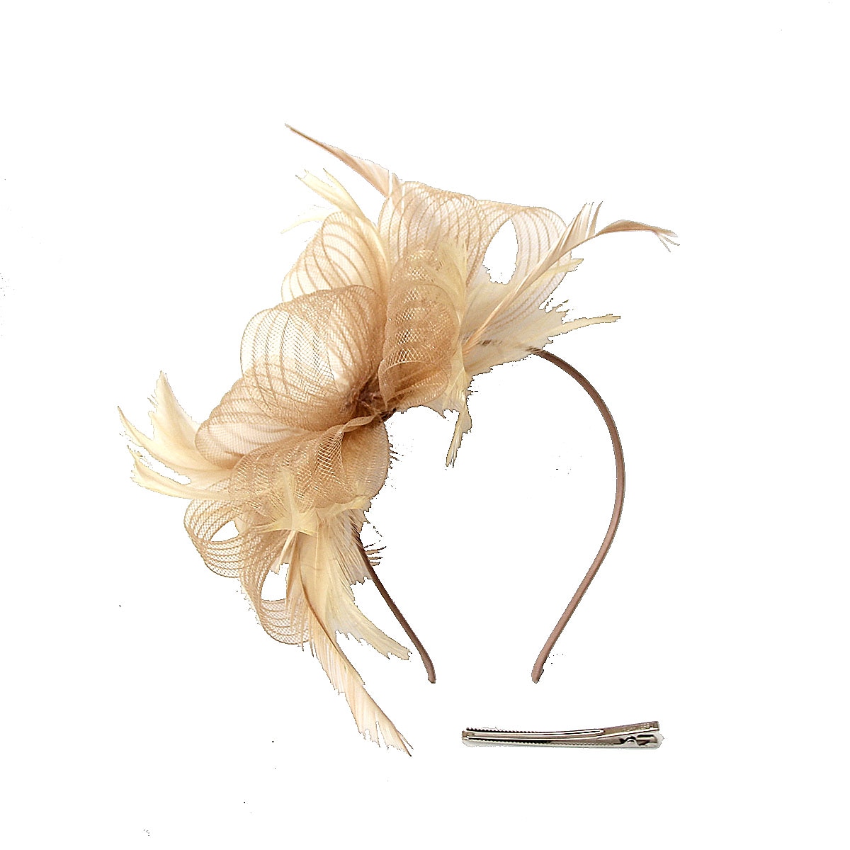 fascinators kentucky derby klobouk pokrývka hlavy organza polyester / polyamid kbelík klobouk párty / večer dovolená koktejl královský astcot vintage styl elegantní s nášivkami z peří pokrývka hlavy 2025 - $20.99 –P13
