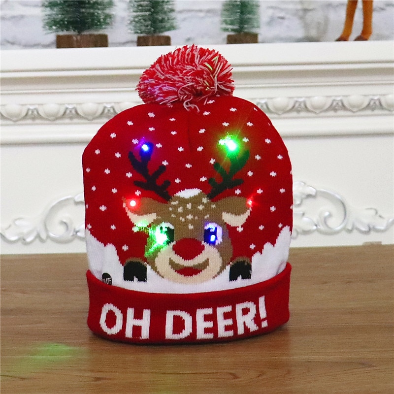 LED Christmas Hat Light Up Christmas Hat Unisex Knitted Beanie Holiday Hat Santa Claus Christmas Gifts Decoration 2026 - $15.99 –P9