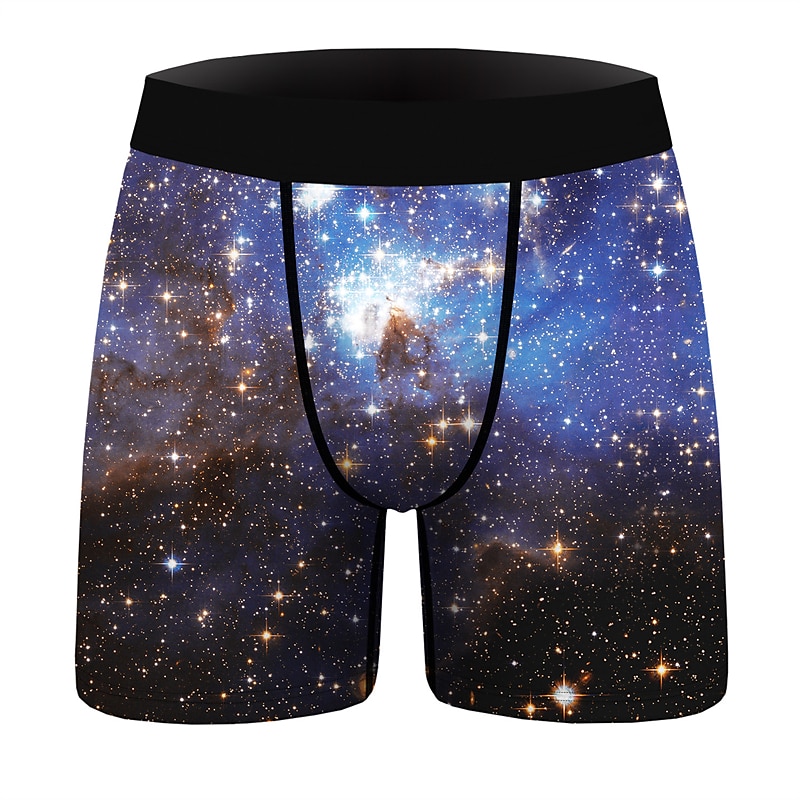 Homens 1 pacote Roupa Íntima Calcinha básica Cueca Boxer Cuecas Imprimir Algodão Poliéster Antibacteriano À prova de vazamento Arco-Íris Cintura Média Preto Rosa de 2025 por GBP £8 –P5