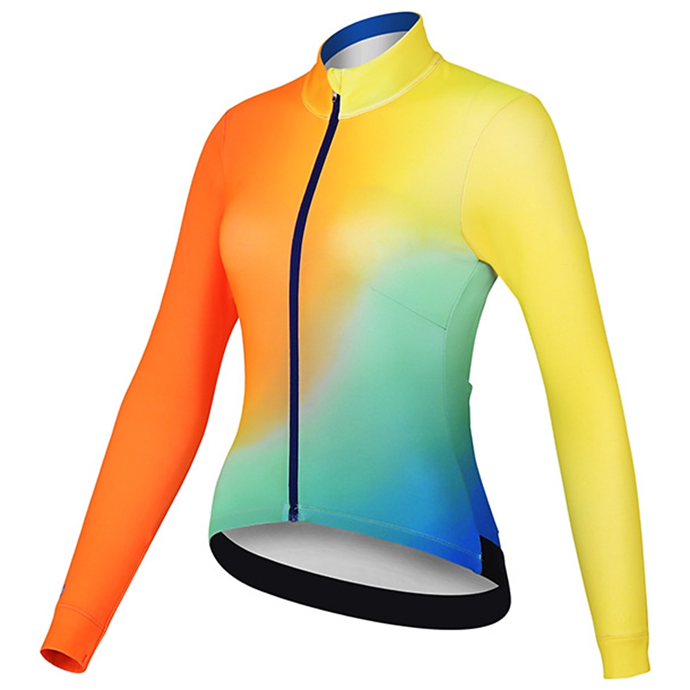 Mujer Maillot de Ciclismo Degradado Manga Larga Bicicleta Maillot Camiseta con 3 bolsillos traseros MTB Bicicleta Montaña Ciclismo Carretera Secado rápido Bandas Reflectantes Bolsillo trasero 2026 - $34.99 –P14