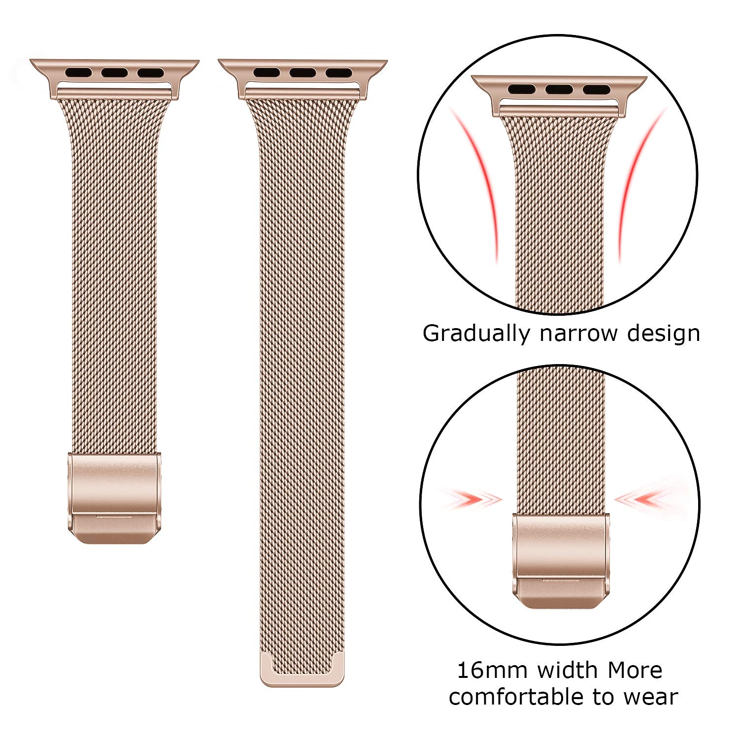 Watch Band for Apple Watch Series 8 7 6 5 4 3 2 1 SE Stainless Steel Replacement  Strap Milanese Loop Wristband 2026 - $16.99 –P3