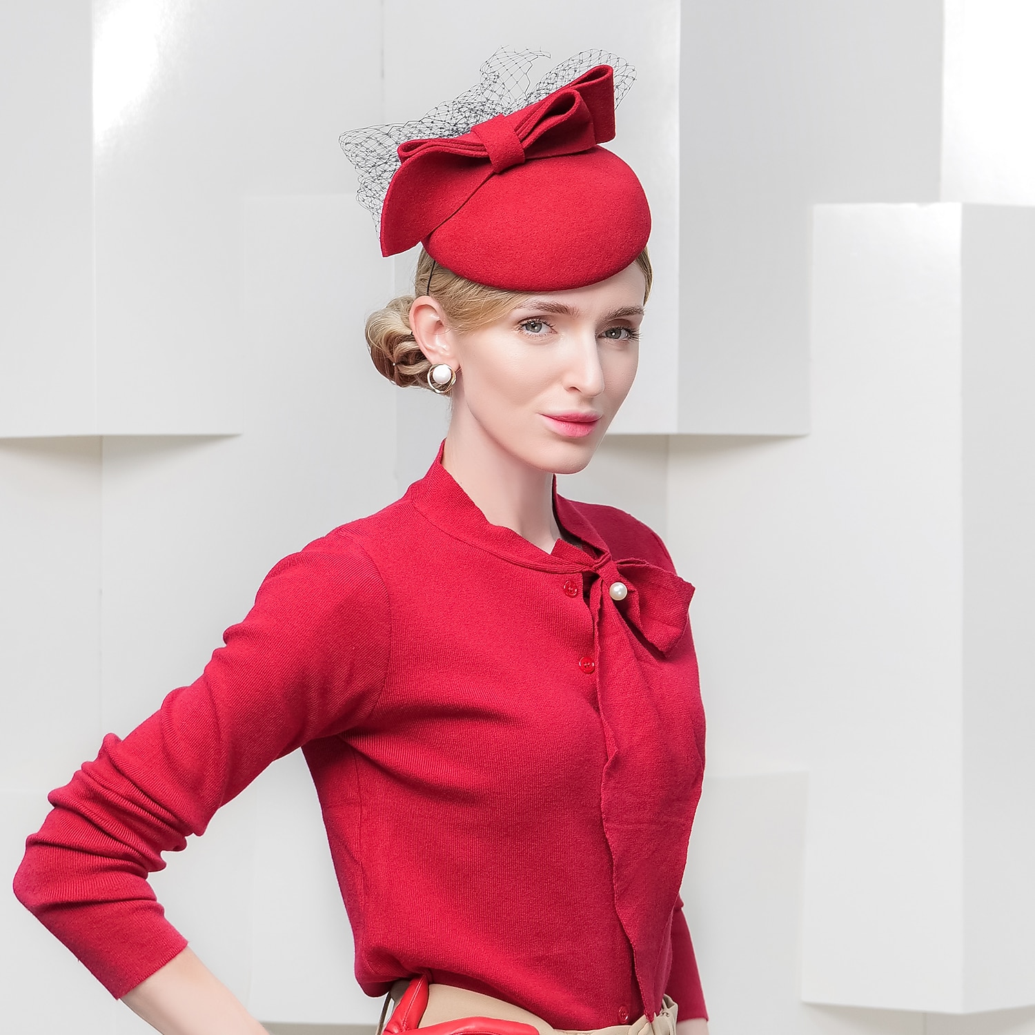 cappelli 100% lana berretto cappello a secchiello moda casual con copricapo in tulle del 2025 a $42.99 –P7